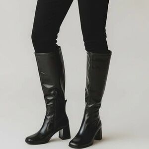 Topshop Knee High Boots w/side zipper and block heel